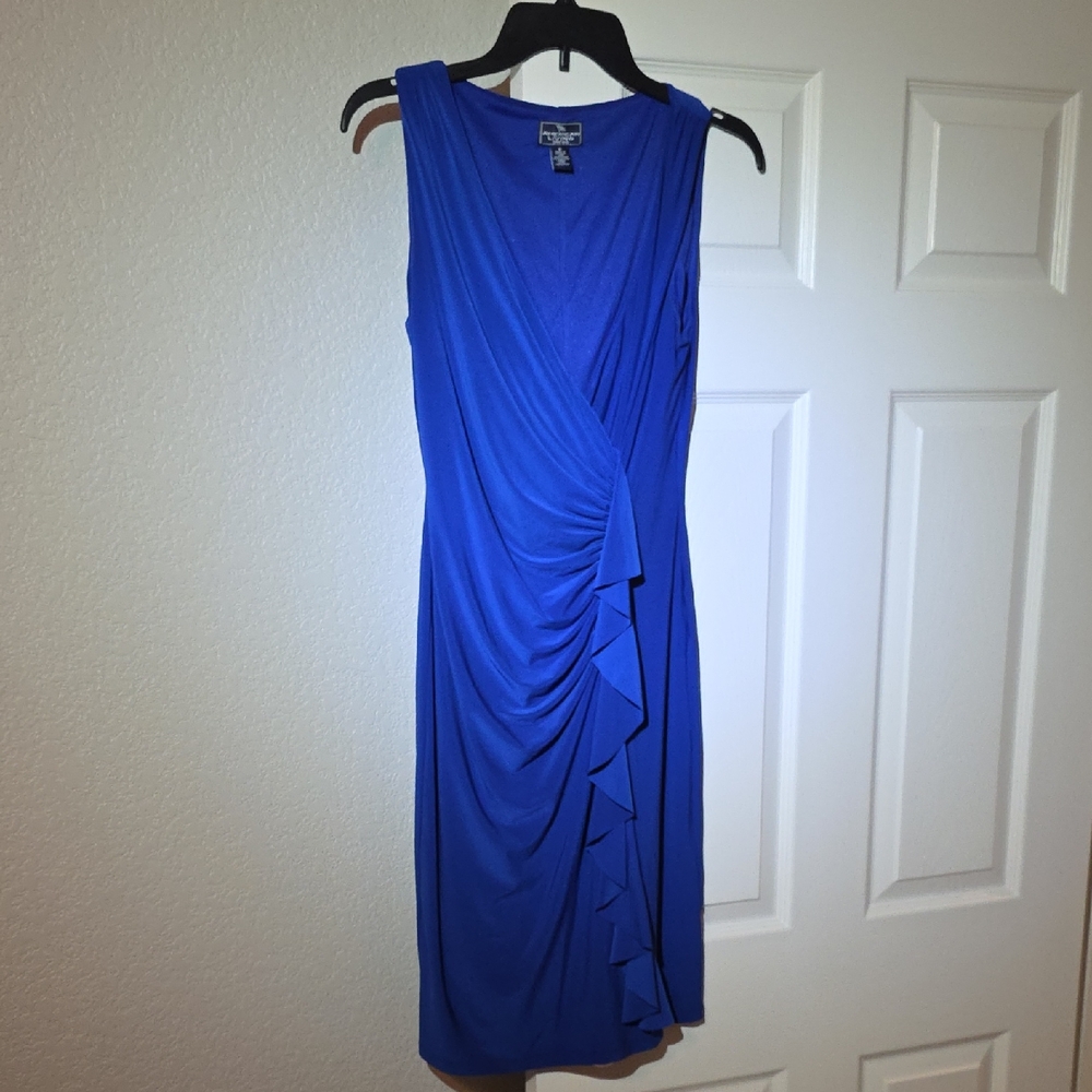 American Living Cobalt Blue Gathered Midi Dress